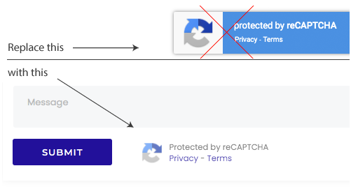 reCAPTCHA Policy Badge Positions